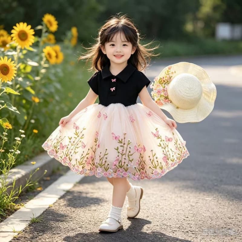 Girls Dress Princess Dress 2026 Summer New Children's Gown Stylish Trendy Vest Dress