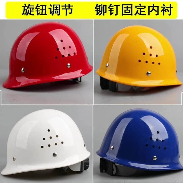 Construction Site Safety Helmet Impact-Resistant National Standard Round V-Type ABS Fiberglass Helmet, Protective Cap with Printing