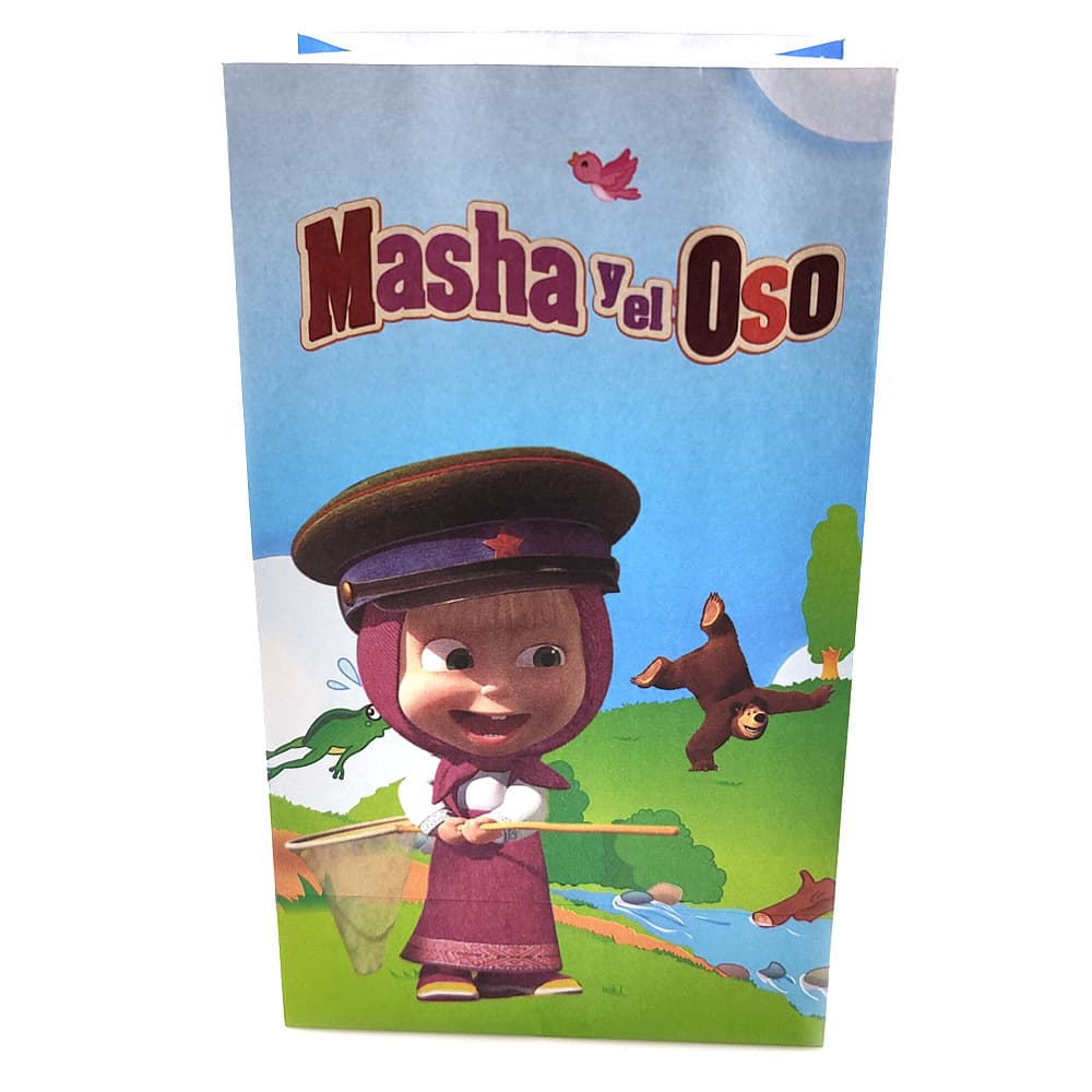 Masha and the Bear Theme Party Decoration Supplies Flat Pocket Gift Bag Candy Paper Bag