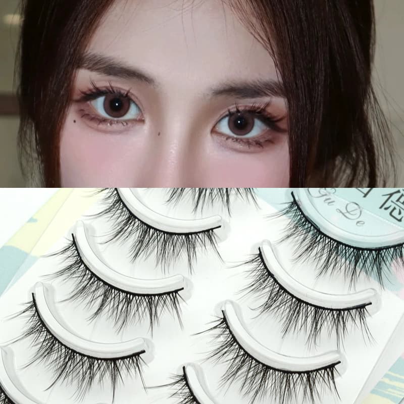 3D08 Long Dense Curly 5-Pair Pack Synthetic False Lashes, Soft Simulation European and American Makeup Eyelashes, In Stock
