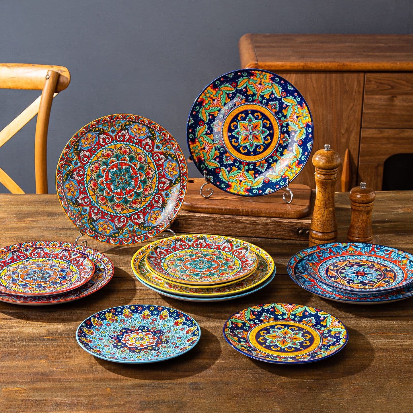 Bohemian Ceramic Plate Home Premium Shallow Plate Western Food Plate Steak Plate Pasta Plate Commercial Flat Plate