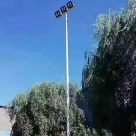 Liftable LED high mast lights 6m 8m 3-head outdoor square lights, gymnasium and stadium medium mast lights, manufacturer supply