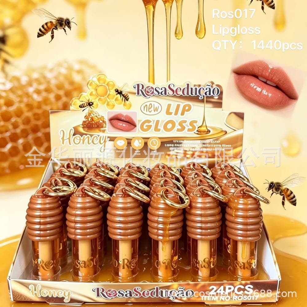 NEWEST OEM ODM Brazil Fruit Lip Oil with Pendant Banana Lip Gloss Keychain Honey Lip Gloss