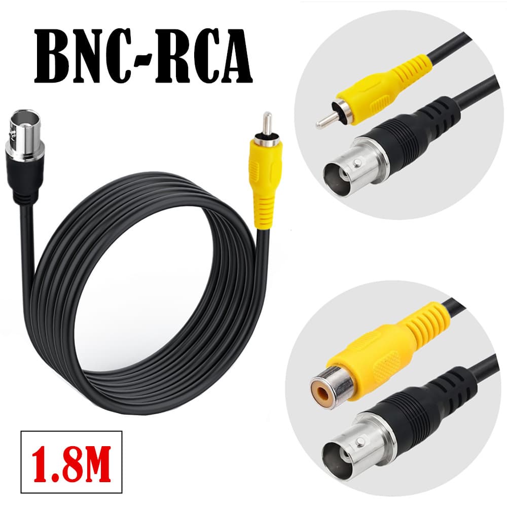 BNC Female Monitor Video Cable, BNC Female to RCA Female/Male (Yellow) Communication Cable, Video Coaxial Cable