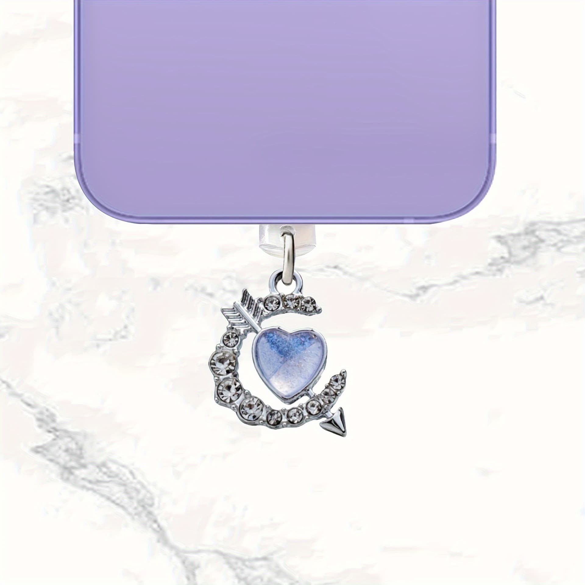 Valentine's Day Love Arrow Dust Plug for Mobile Phone Type-C Interface, Alloy Material, One Arrow Through the Heart Design