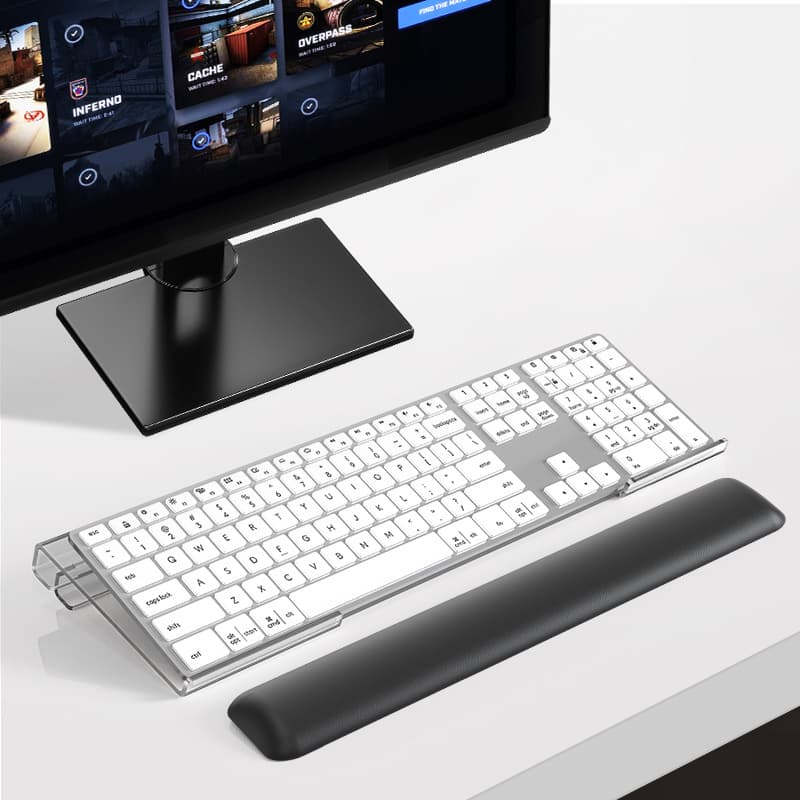 Ergonomic Keyboard Stand Riser Z-Shaped Desk Stand Tilted Transparent Acrylic Keyboard Support Bracket