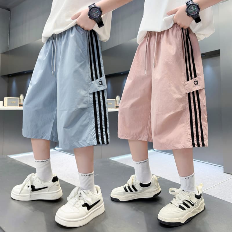Boys' Shorts Summer Thin 2026 New Style Boys' Casual Sports Knee-Length Shorts Seven-Tenths Pants for Older Children