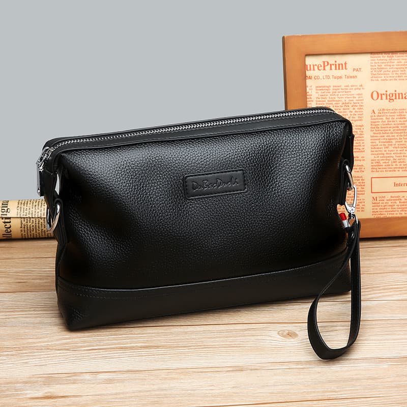 New Men's Genuine Leather Clutch Bag Multifunctional Shoulder Crossbody Bag Soft Cowhide Fashion Handbag