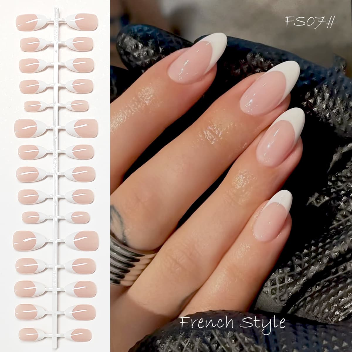 Jue Mei French Style 2026 New Process High Quality Seamless Precision French Tips Solid White Edge Nail Art Handmade Wearable Nails