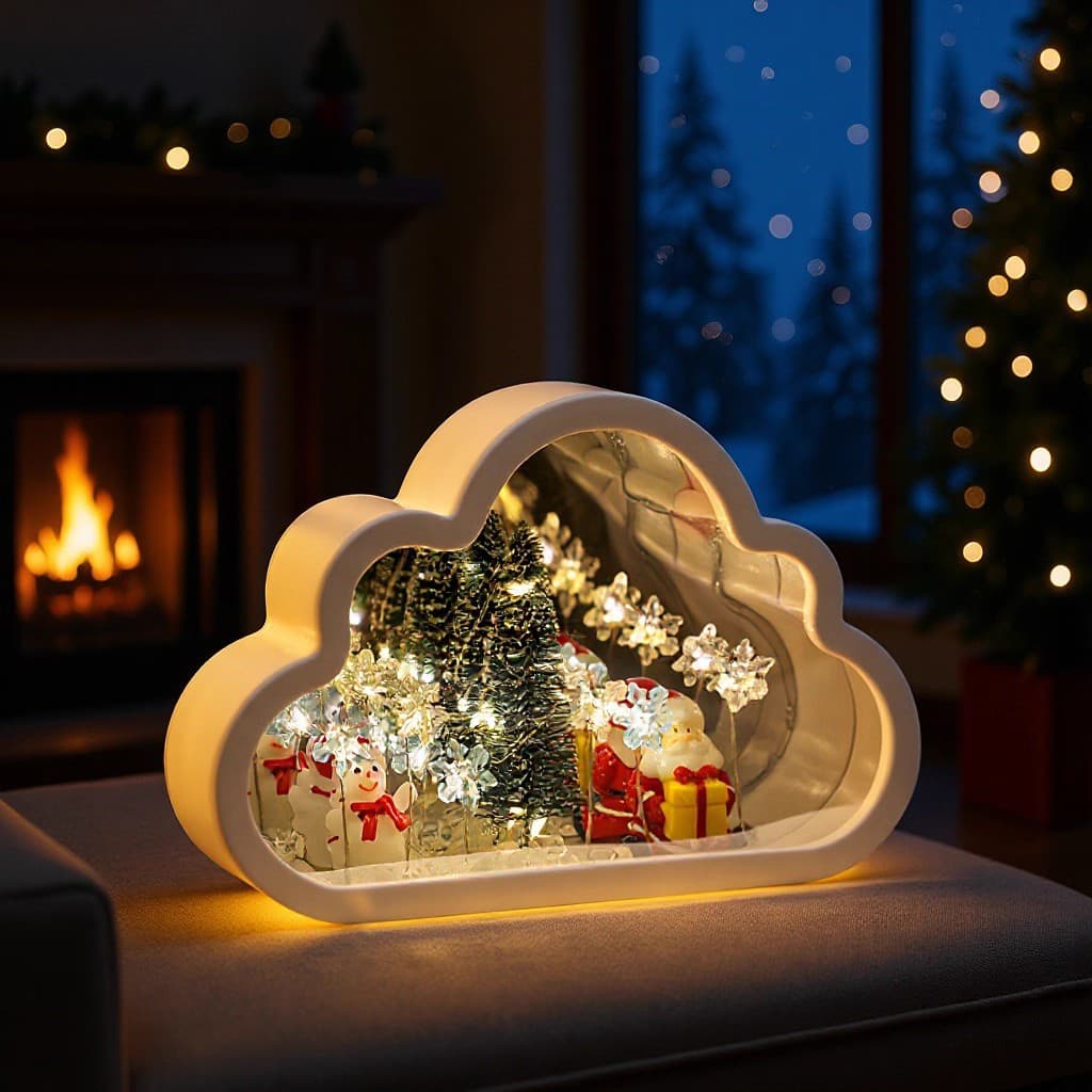 Christmas DIY Handmade Material Kit Christmas Decoration Night Light Desktop Ornament Holiday Gift for Girls and Besties