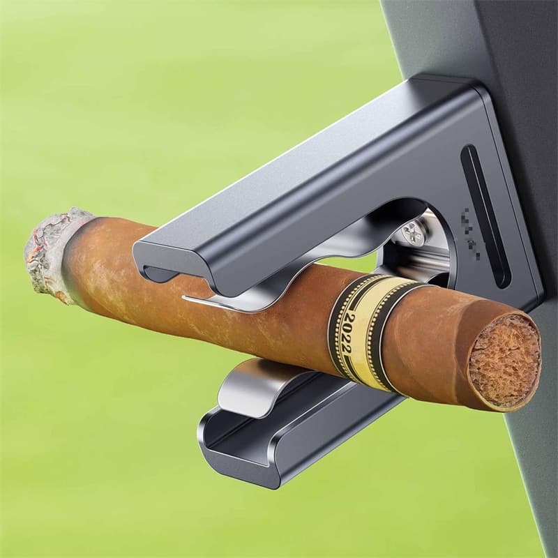 Qielong Cigar Holder New Golf Cigar Clip with Cutter Outdoor Portable Cigar Stand CX-25CP