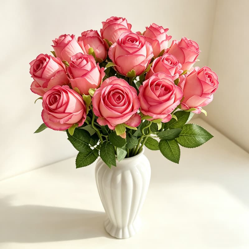 Artificial Fake Flower Bulgarian Curved Rose, Light Luxury Living Room Dining Table Flower Arrangement, Fake Rose Wedding Aisle Decoration Wholesale