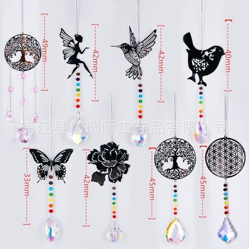 Cross-border new sun catcher garden decoration wind chime pendant, living room hanging decor, door curtain factory wholesale.