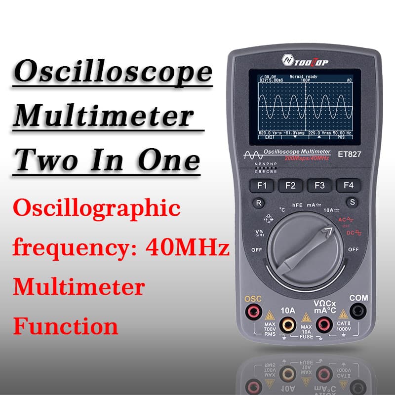 ET827 Oscilloscope Multimeter 2-in-1 40MHz Oscilloscope Frequency Oscilloscope Multimeter