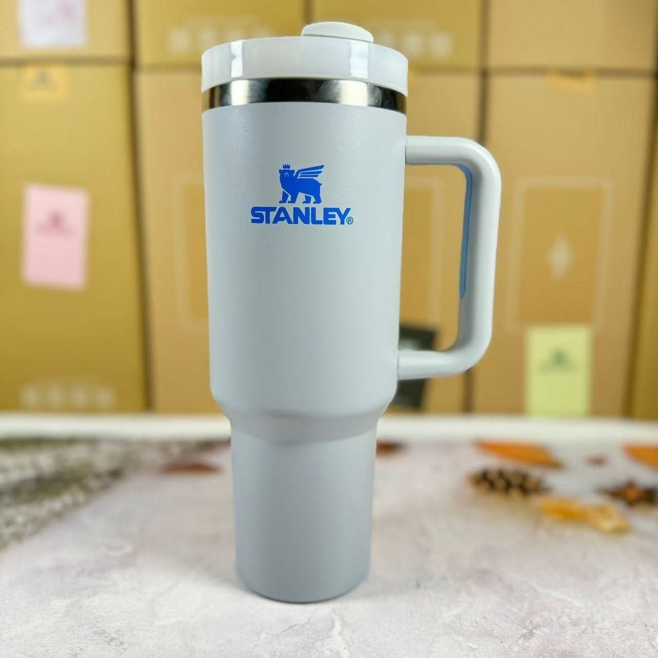 STANLEY Thermos Cup 304 Stainless Steel Straw Cup Portable Outdoor Car Sports Cup Large Capacity