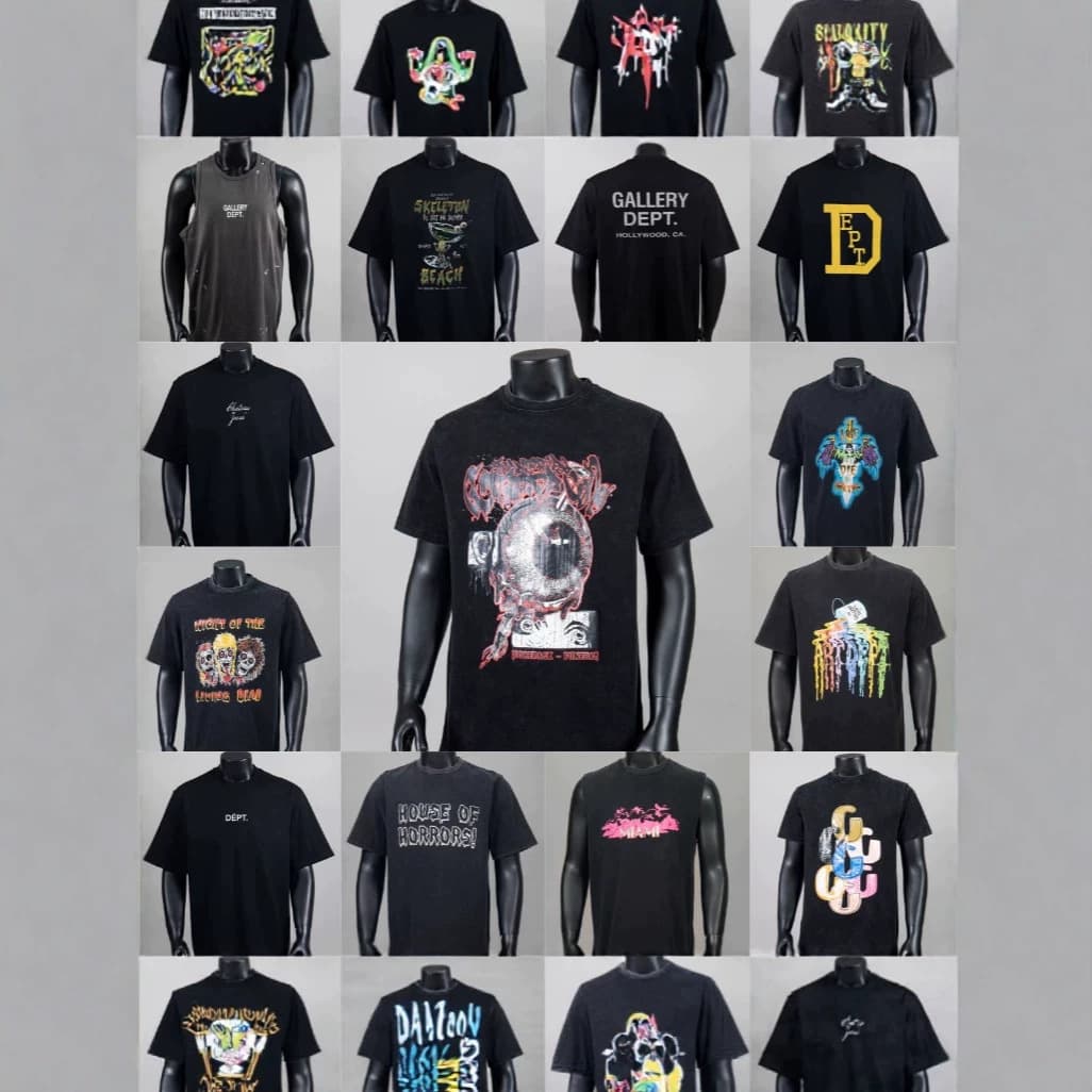 GalleryDept High-Street Brand Full Collection Printed Crew Neck T-Shirt for Men and Women, Loose Fit Short Sleeve, Cross-Border Wholesale