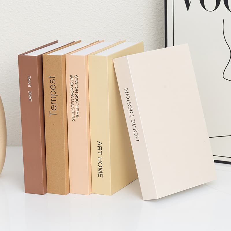 Cream-style faux book decoration, Japanese-style prop book model, creative decorative book for living room, simulation book, luxury style, wabi-sabi style
