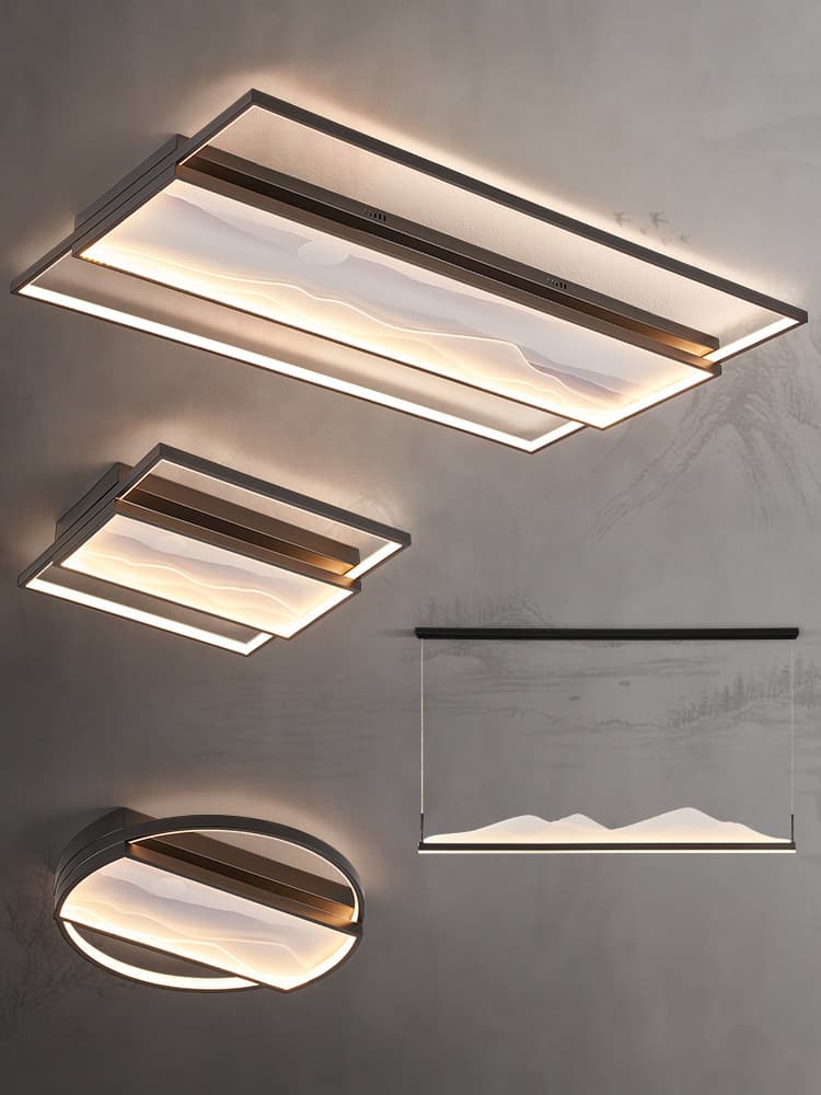 New Chinese style LED ceiling lamp, simple and atmospheric, Chinese style living room lamp, home tea room, restaurant, bedroom lighting package