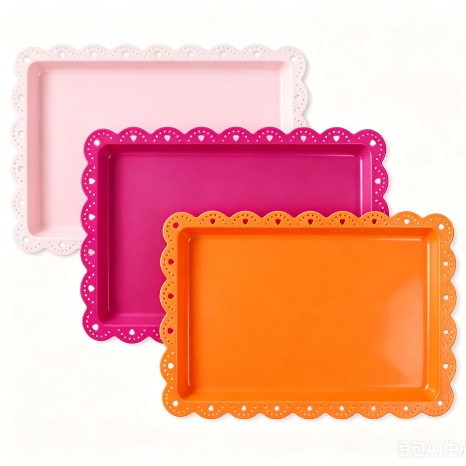 Lace Edge Rectangular Dessert Plate Kitchen Serving Tray Tea Snack Tray Fruit Plate Cup Holder