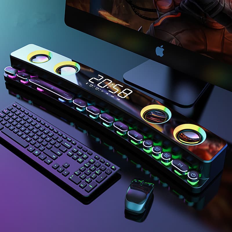 New SH39 Bluetooth Speaker Gaming Computer Speaker Wireless Stereo 3D Heavy Bass Colorful Small Speaker