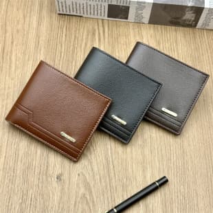 Export Best-Selling Men's Wallet, Pebble Grain, Multi-Slot, Large Capacity, Soft Leather, Amazon Hot Sale, Factory Direct