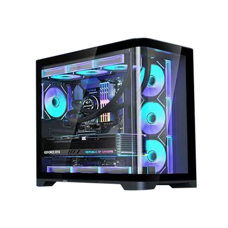 Tianmu PLUS Computer Case Glass Full Transparent Seaview Room Small Case Desktop Computer Internet Cafe Gaming E-Sports Case