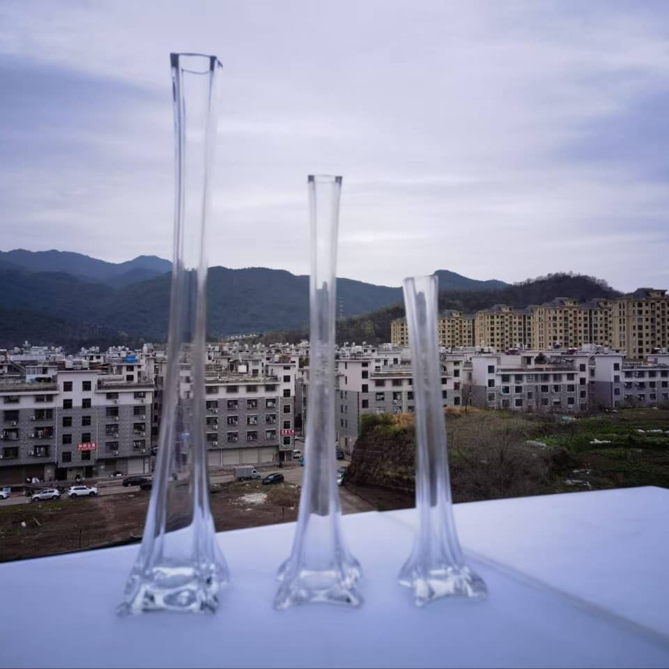 Eiffel Tower Glass Vase Flower Arrangement Decoration Home Living Room