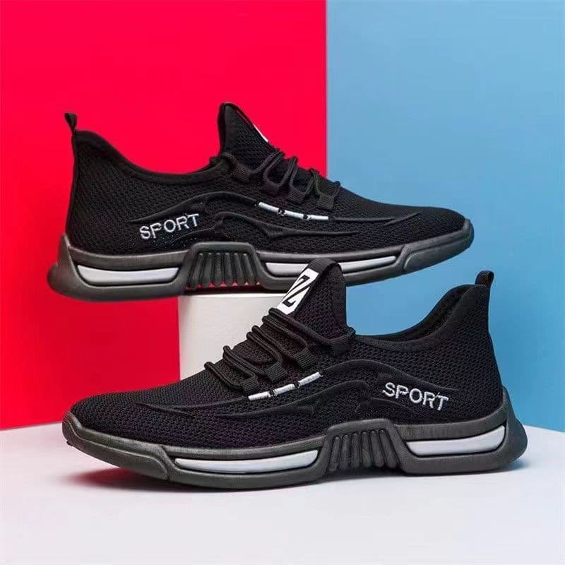 2025 Breathable Casual Mesh Men's Shoes Slip-On Sports Trendy Shoes Men's High-Looking and Versatile Fly Knitted Running Shoes