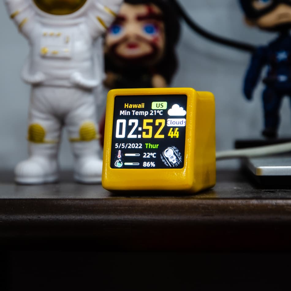 2025 New Mini Cross-Border WiFi Desktop Animated Weather Clock Gift Creative Decoration Multifunctional Weather Station