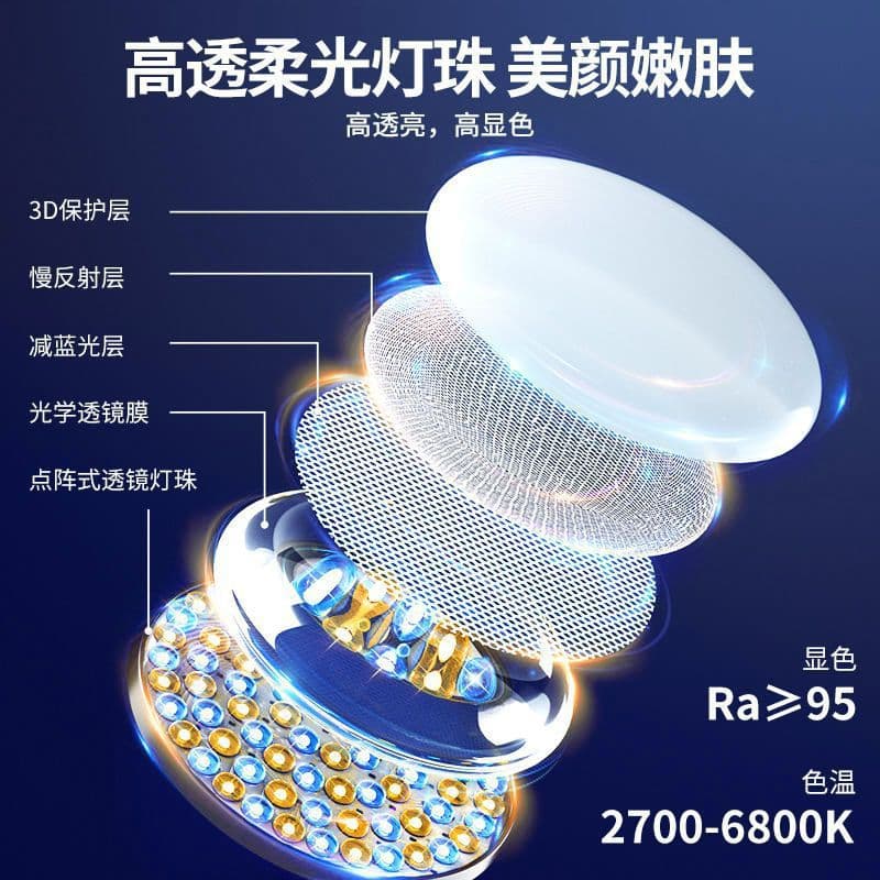 16CM Full-Screen Fill Light Round Bezel-Less Desktop Selfie & Live Streaming Light Kit for Phones