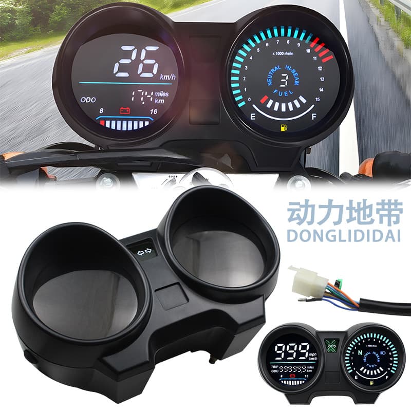 Motorcycle Conversion Digital Odometer Dashboard LED Tachometer Voltage Odometer Titan150 Gauge