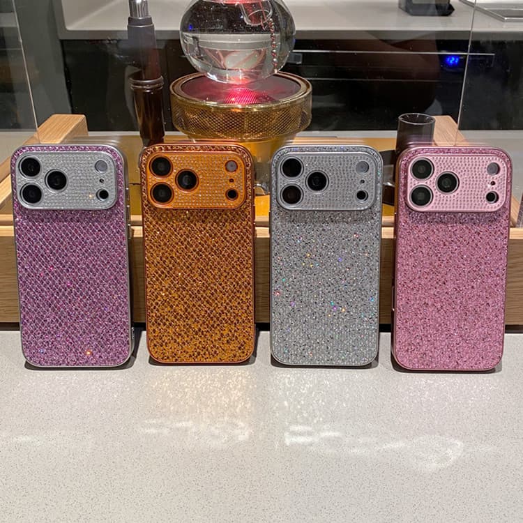 Light Luxury Glitter Sequins Case for iPhone 17 Pro Max with Diamond-Studded Camera, New Apple 16 Protective Cover