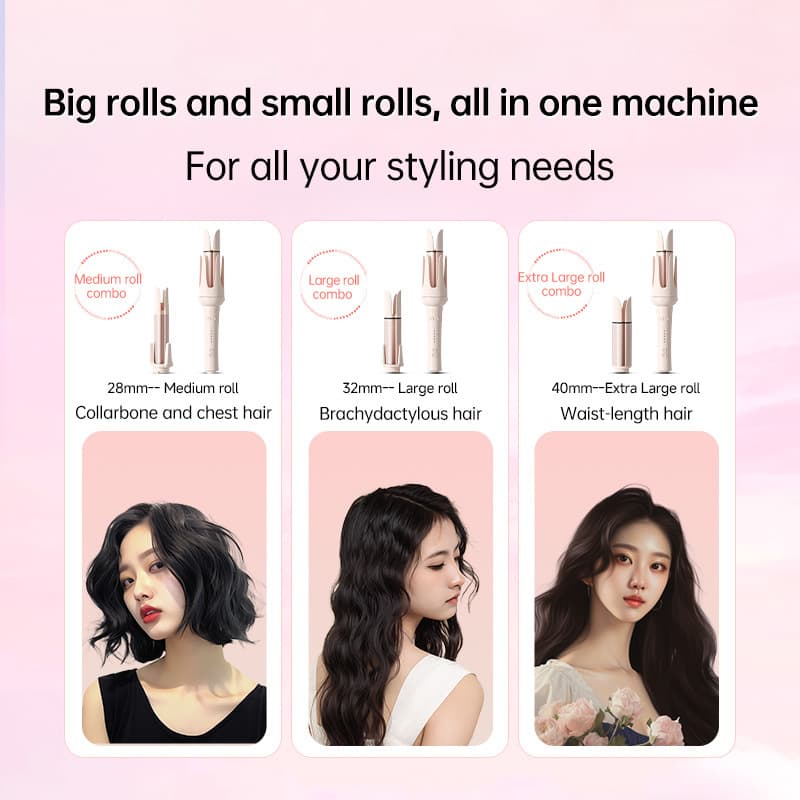 Cross-border Interchangeable Curling Iron, Extra-Large Curls, Big Waves, Straight Hair, Corn Cob Crimp, Voluminous Automatic Curler, Multifunctional Hot Tool