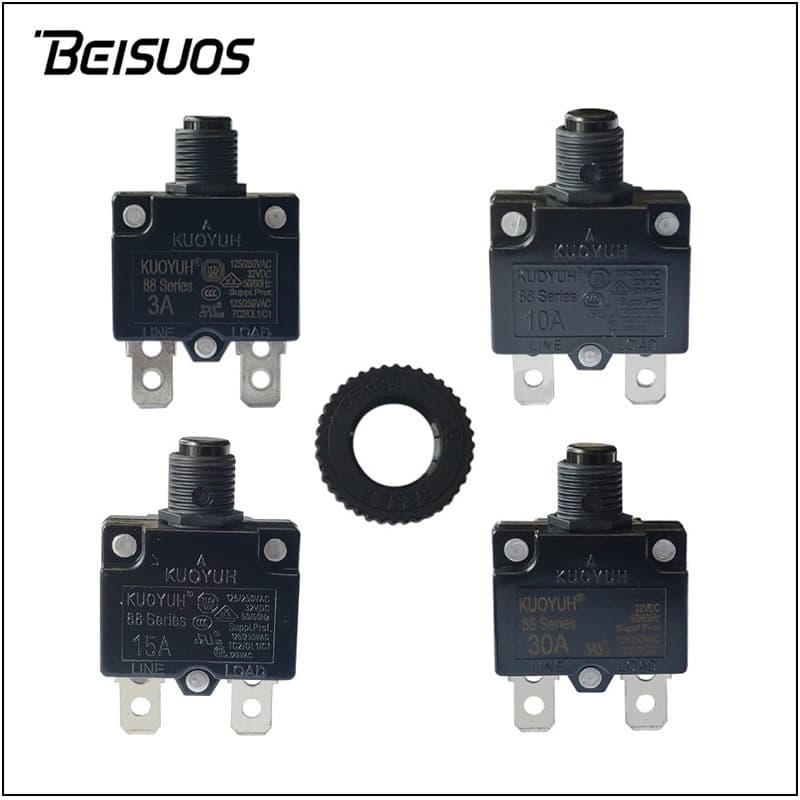 KUOYUH Energy Storage Power Supply Protection Switch, Motor Thermal Circuit Breaker, Electrical Socket Overload Protector