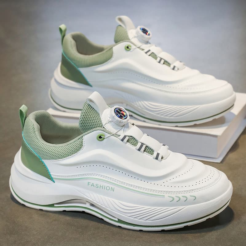 Spring Men's Shoes New Breathable White Sneakers Men's Trendy Versatile Thick-Sole Sports Casual Running Dad Shoes Men