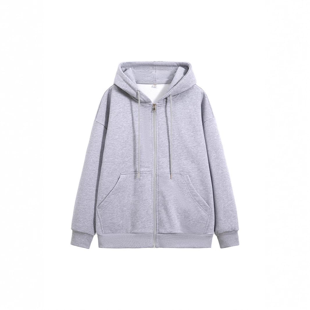 Amazon Cross-border New Cardigan Hoodie for Fall/Winter Zip-up Gray Long-sleeve Men's Jacket Drop Shipping