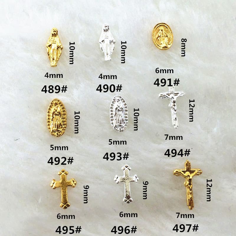 New nail art jewelry Japanese magazine same metal jewelry cross oval nail jewelry stickers