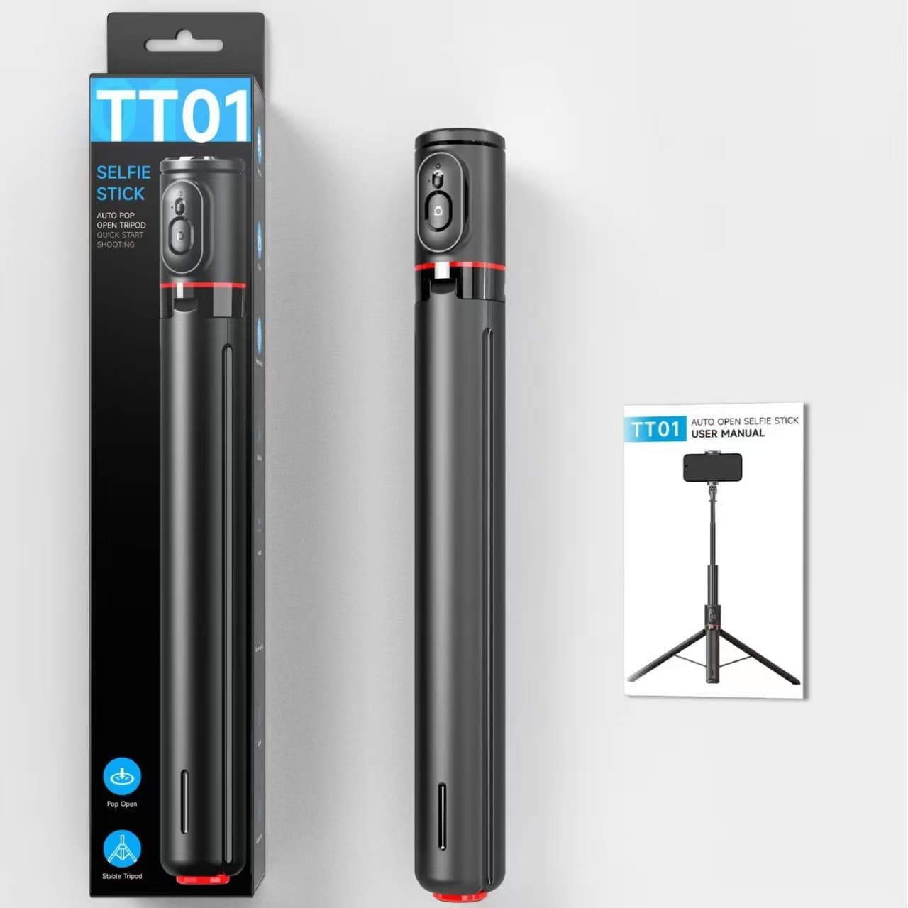 TT01 Selfie Stick Tripod Floor-Standing Portable Live Streaming Photography Phone Holder