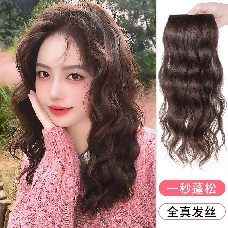 2018 New Real Hair Topper Women Big Wave Curly Hairpiece Invisible Natural Clip-in Curly Long Hair Extensions