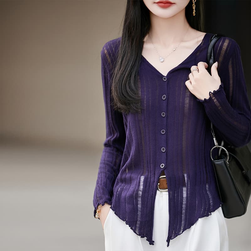 Light Knit Cardigan for Women 2026 Spring/Summer New Loose Fit Thin Openwork Top Casual Sweater Coat