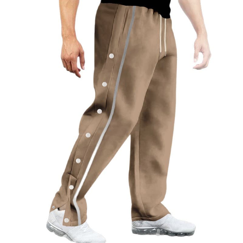 2025 Cross-border Amazon Casual Drawstring Pants for Men, Spring/Autumn Loose Straight-leg Elastic Waist Plus Size Trousers