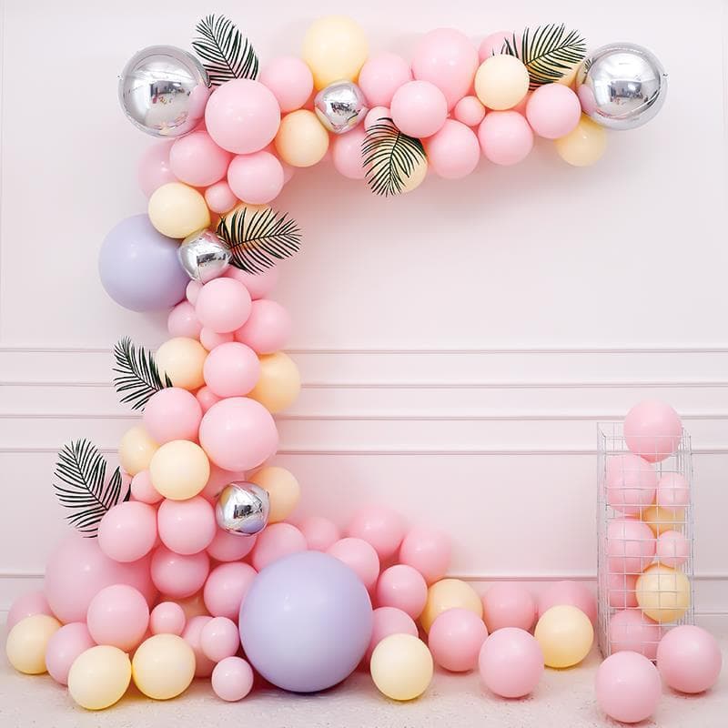 Opening balloon decoration layout macaron balloon chain birthday party scene background wall wedding arch balloon