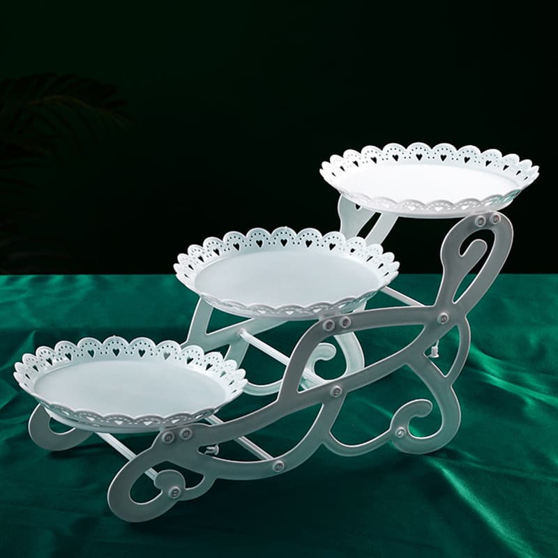 Home European-Style Three-Tier Dessert Stand Cake Pastry Tray Multi-Layer Candy Tray Three-Tier Fruit Plate
