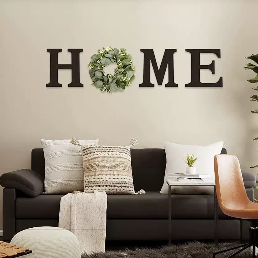 Factory Direct Stock Home Sign Wall Decoration Black Letter Wreath Craft Home Decor