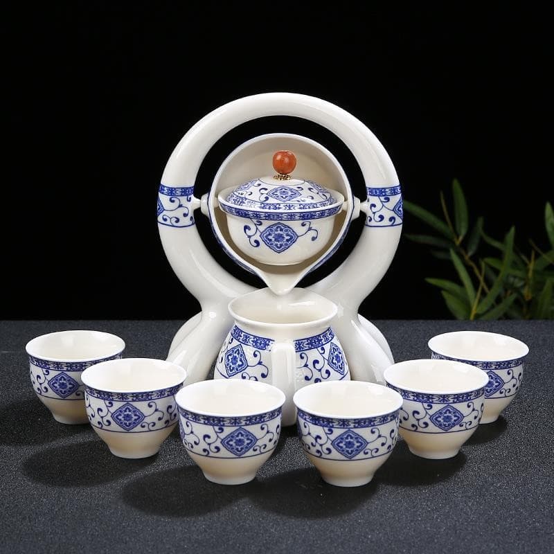 Semi-Automatic Tea Set Home Chinese Style Lazy Ceramic Kung Fu Tea Pot Living Room Office Tea Brewer Event Gift