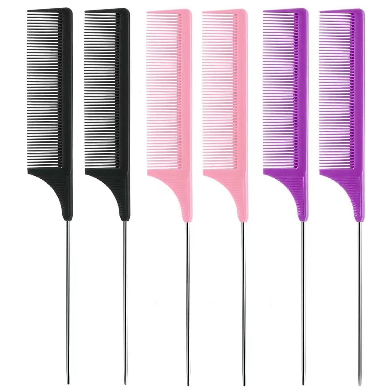 Cross-border Exclusive Rat Tail Comb Steel Pin Comb Hair Dyeing Hair Styling Comb Hair Picking Comb Teasing Sectioning Rat Tail Comb