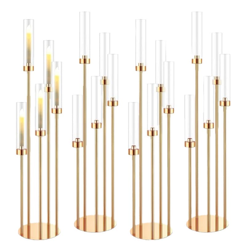 Cross-border special wedding props, iron art, electroplated gold candlesticks, party home wedding table decorations