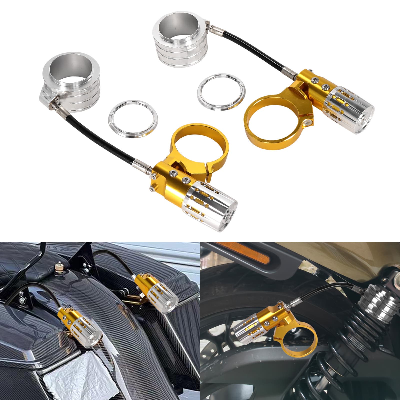 Universal Motorcycle Rear Shock Preload Adjustable Ring Modified Aluminum Alloy Rear Shock Absorber Air Can Adjustable Preload Accessories
