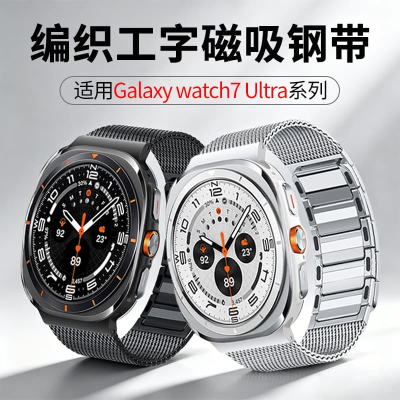 Compatible with Samsung Galaxy Watch8 Ultra2 Metal Stainless Steel Magnetic Watch Band for Watch8/8 Classic