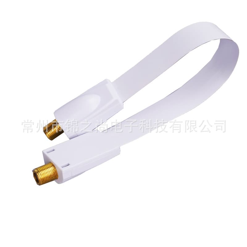 Flat Window and Door Cable F-Type PCBA Female to Female Wall-Pass No-Drill RF Cable DC Surveillance Power Signal Cable